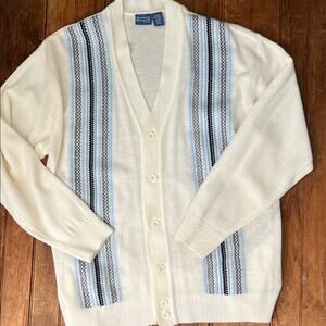 Mens Grandpa cardigan sweater Norman Rockwell size medium